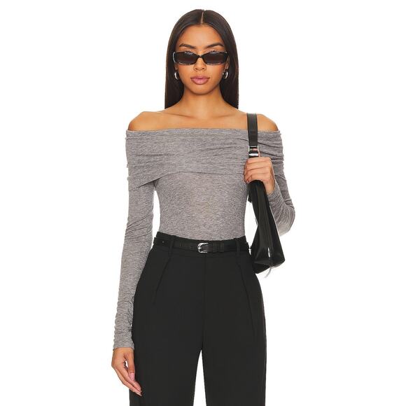 Sophie Rue Off-the-shoulder Triomphe Top - XS - Heather Grey - Picture 1 of 4